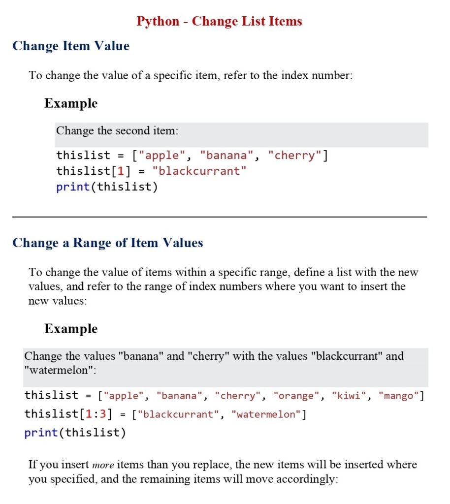Python - Change List Items