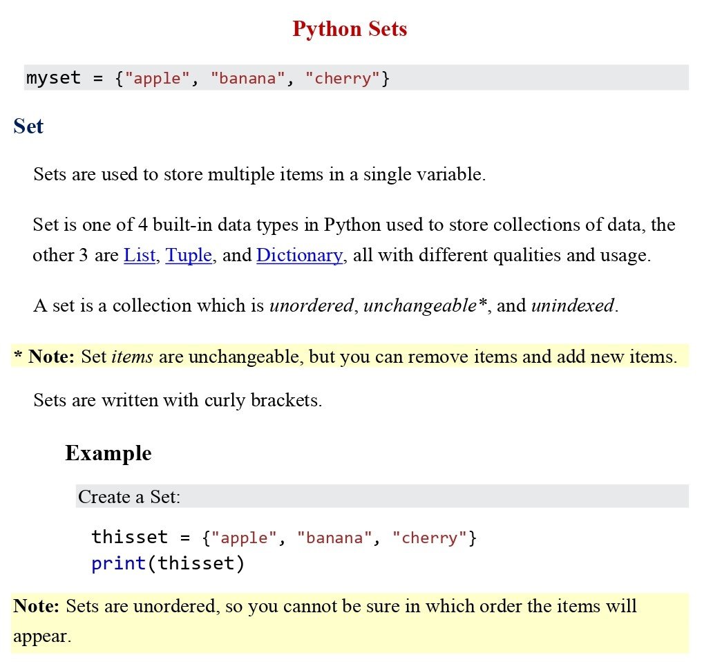 Python Sets Session Pdf Connect Techs