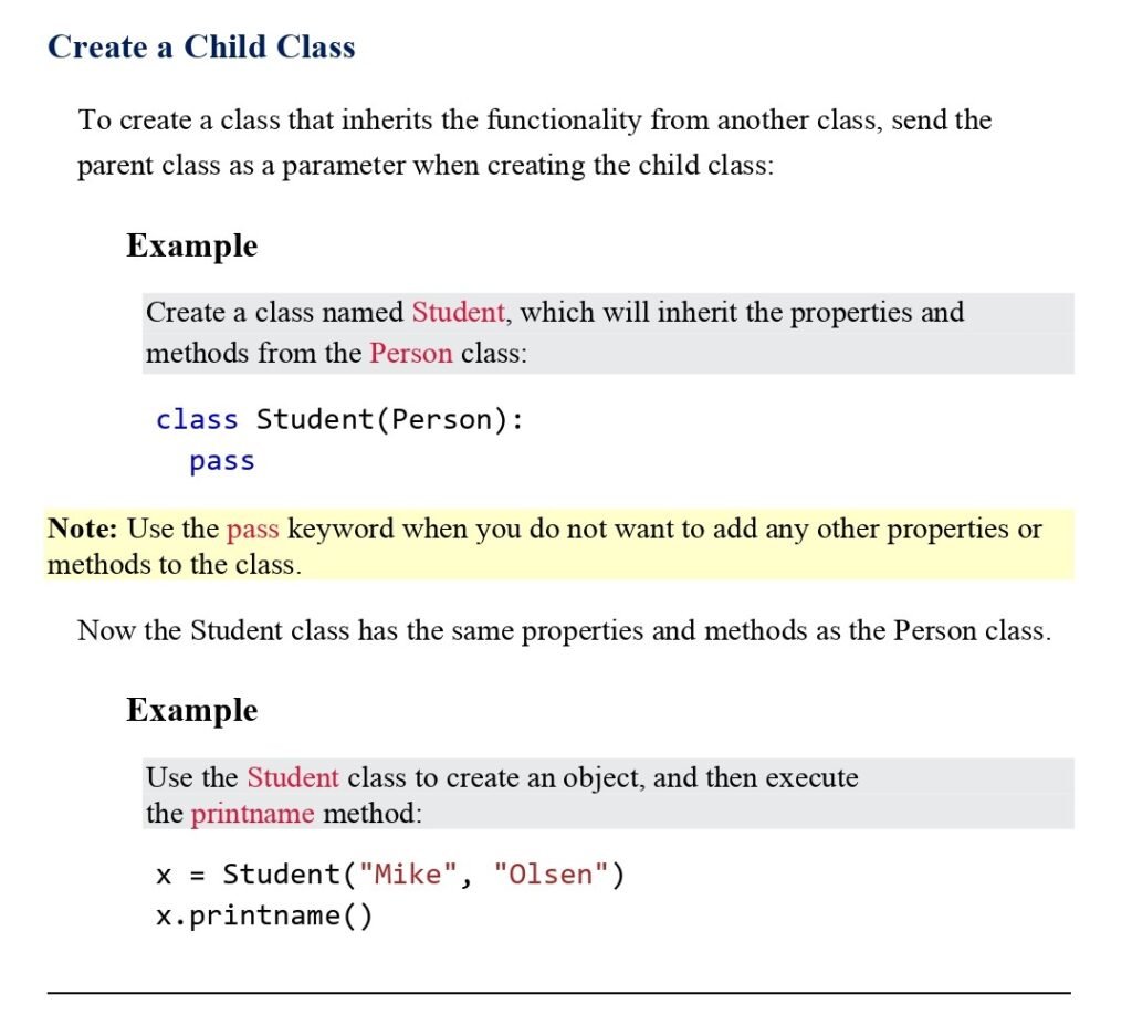 Create a Child Class