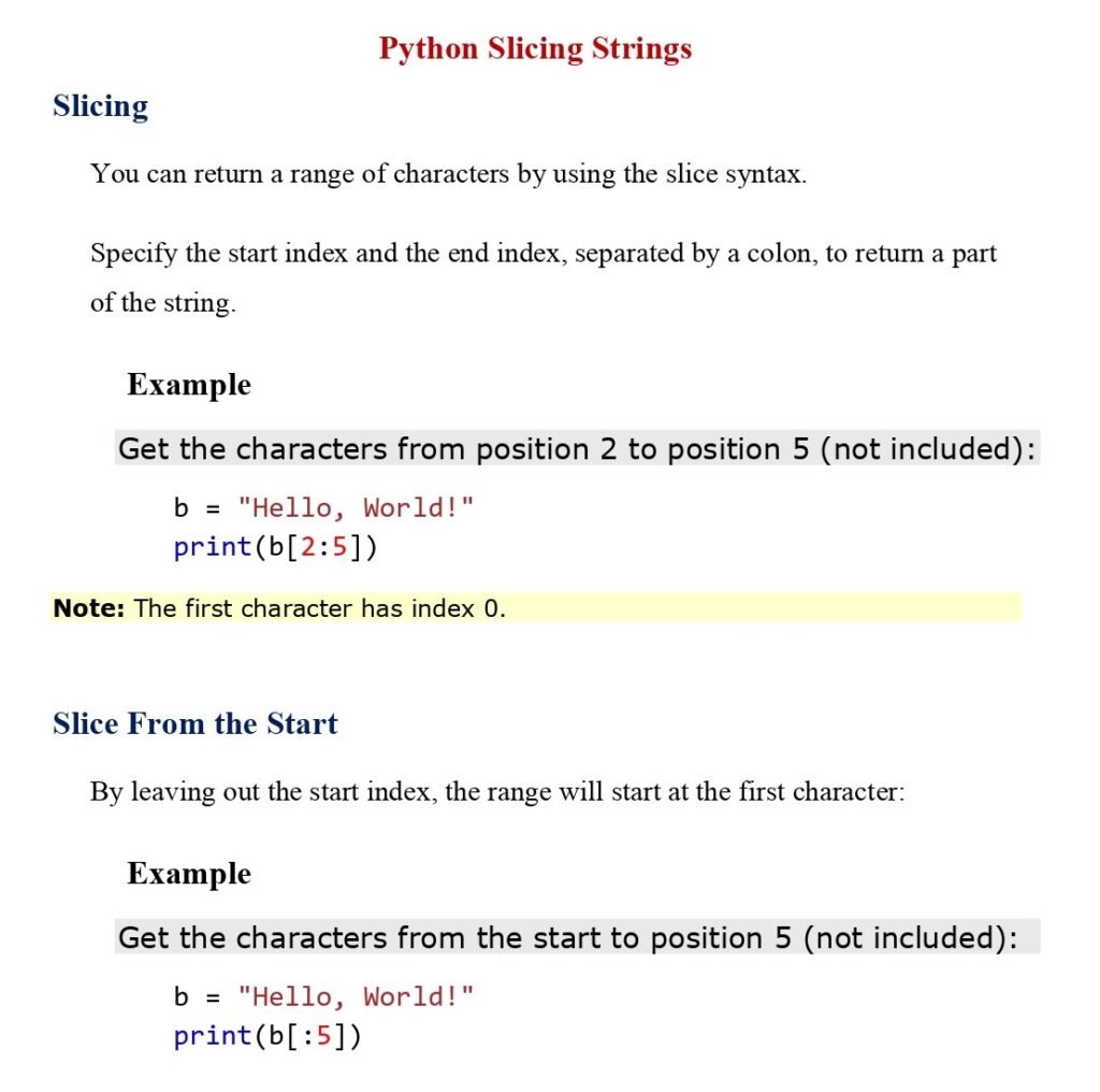 Python Slicing Strings