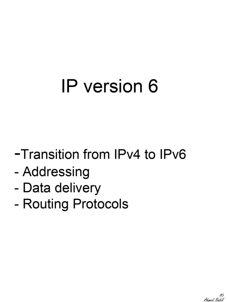 Summary Of IP Version 6 PDF