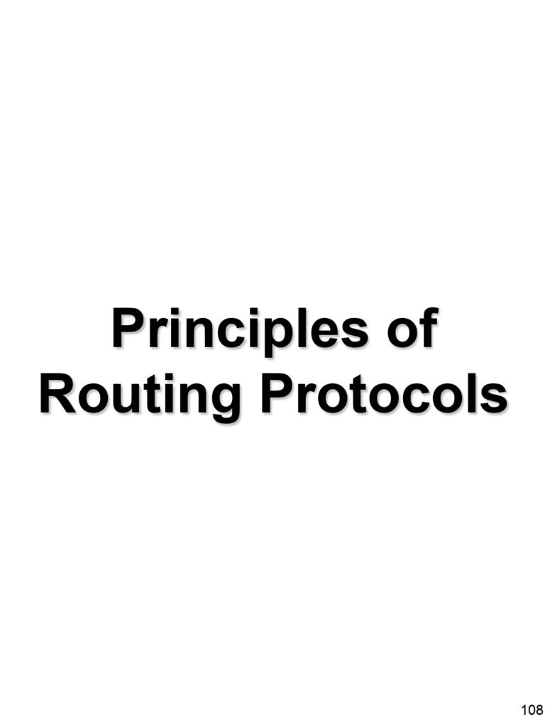 Principles of Routing Protocols