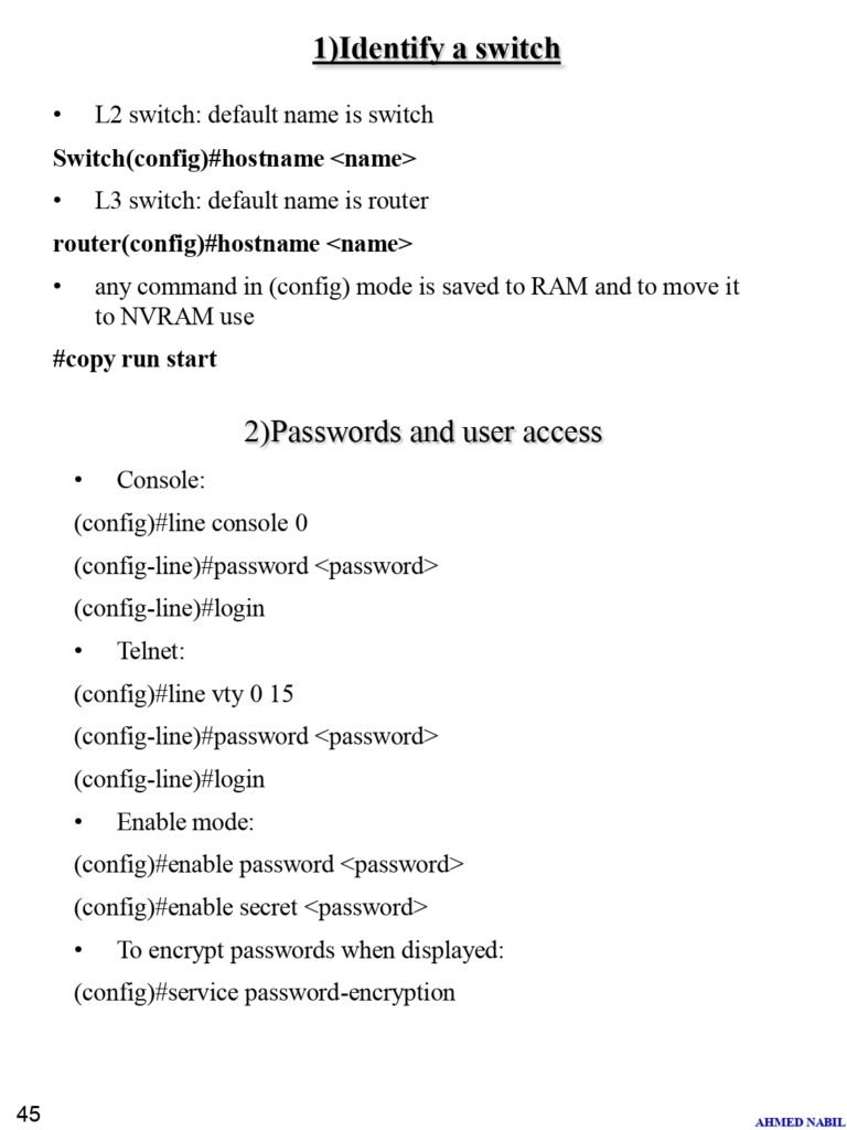 Passwords and user access