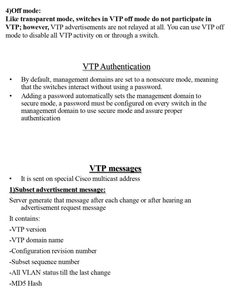 Summary Of Vtp Vlan Trunking Protocol Pdf Connect Techs