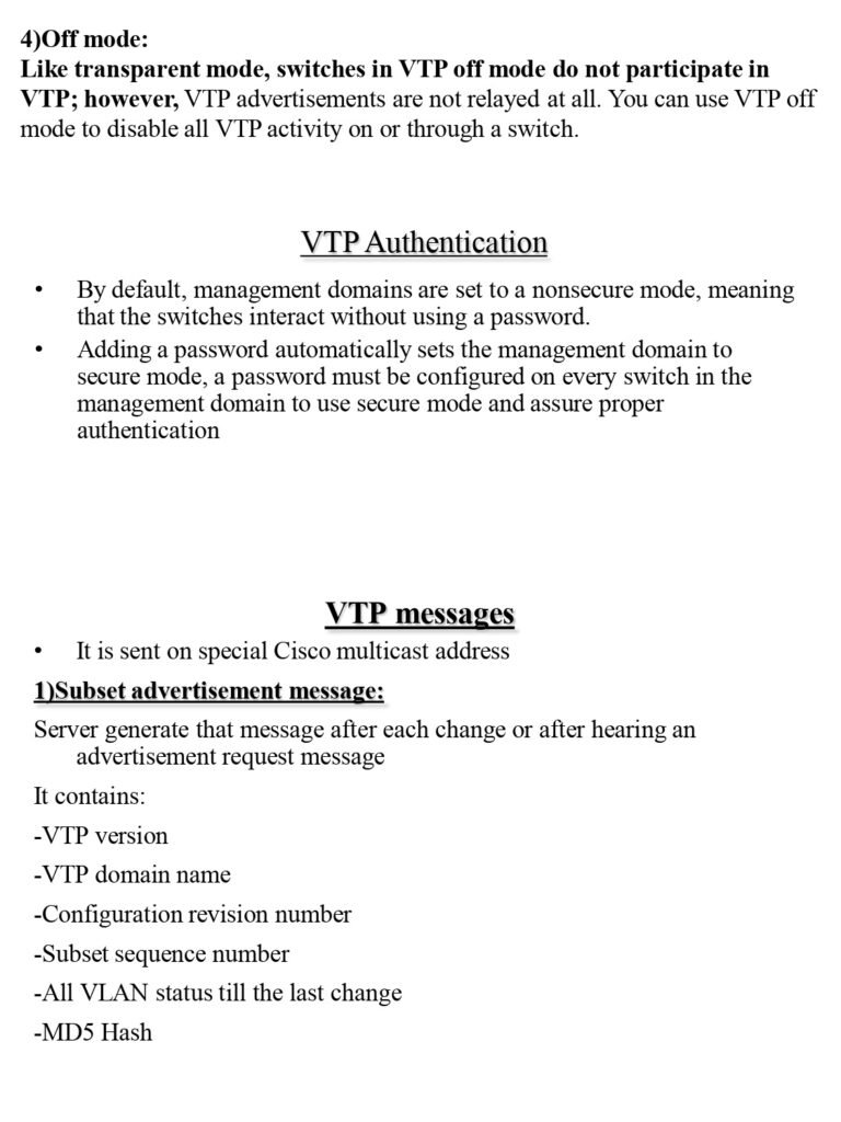 VTP Messages