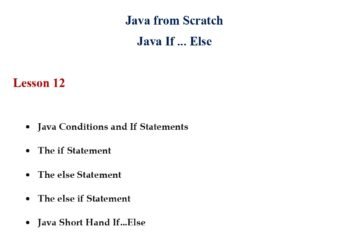 Learn Java If ... Else