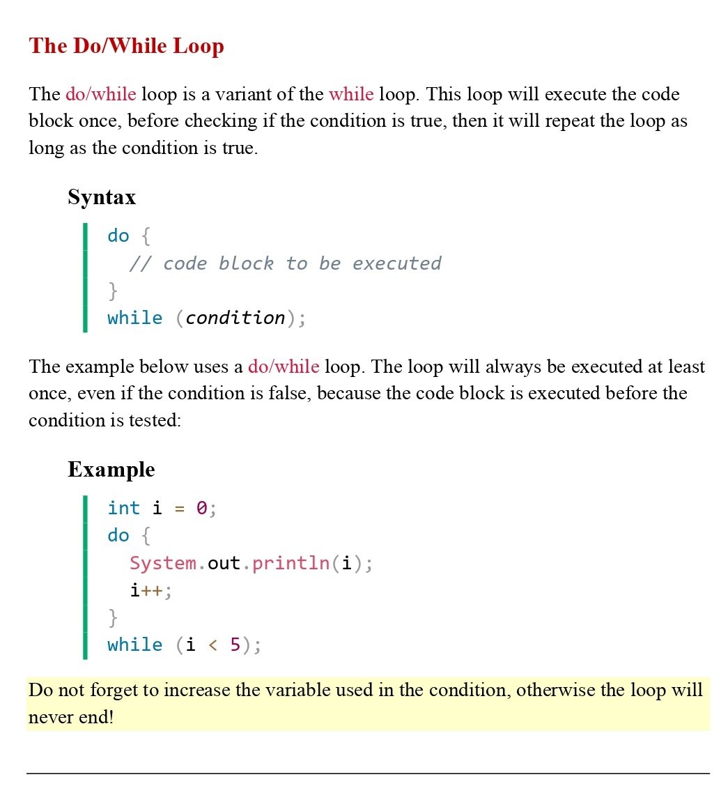 Learn Java While Loop (Session 14) PDF - Connect 4 Techs