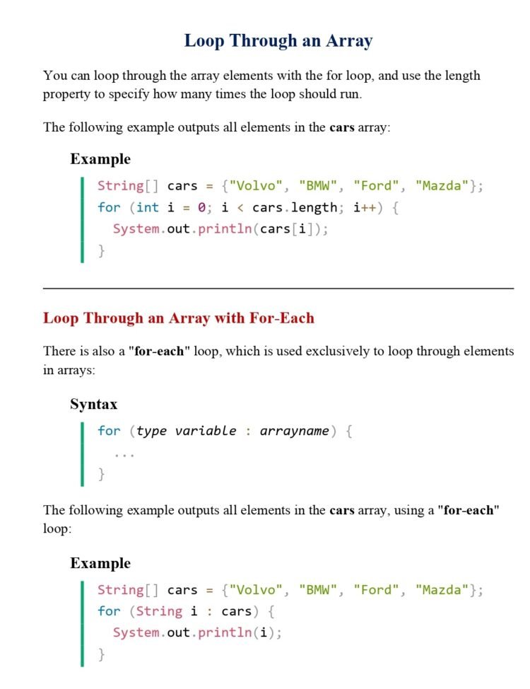 Learn Java Arrays (Session 17) PDF - Connect 4 Techs
