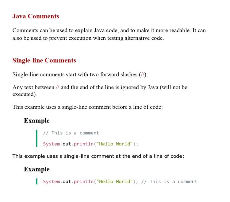 Learn Java Comments (Session 4) PDF - Connect 4 Techs