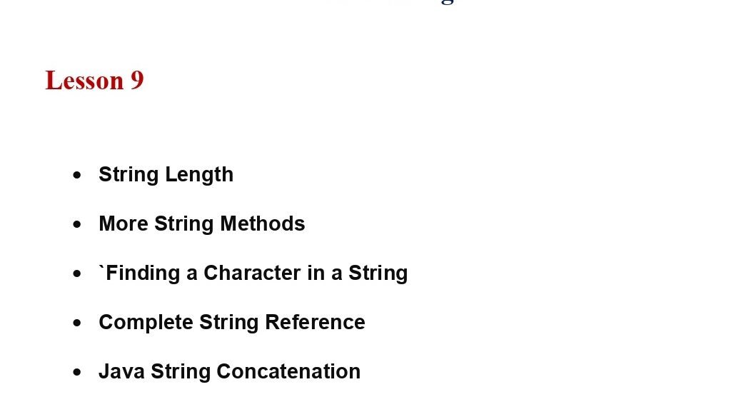 Learn Java Strings