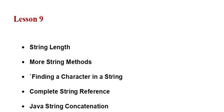 Learn Java Strings
