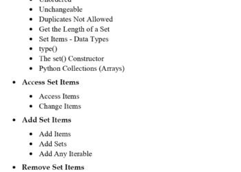 Python Sets (Session 12) PDF