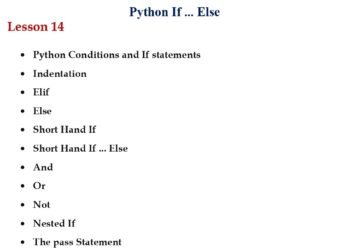 Python If ... Else (Session 14) PDF