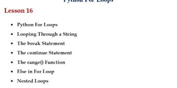 Python For Loops (Session 16) PDF
