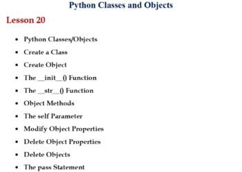 Python Classes and Objects (Session 20) PDF