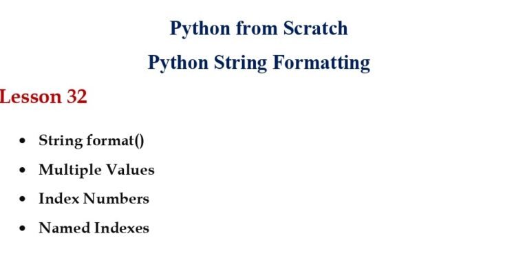 Python String Formatting (Session 32) PDF - Connect 4 Techs