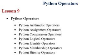 Python Operators