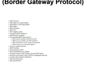 Summary Of BGP (Border Gateway Protocol) PDF