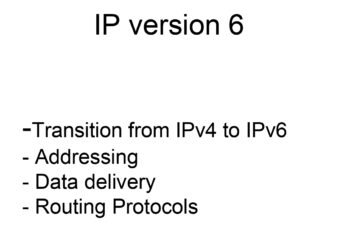 Summary Of IP Version 6 PDF