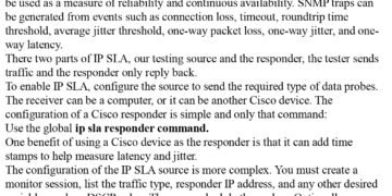 Summary Of IP SLA (Service Level of Agreement) PDF