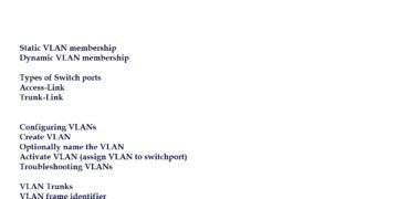 Summary Of Switch VLANs and Trunks PDF