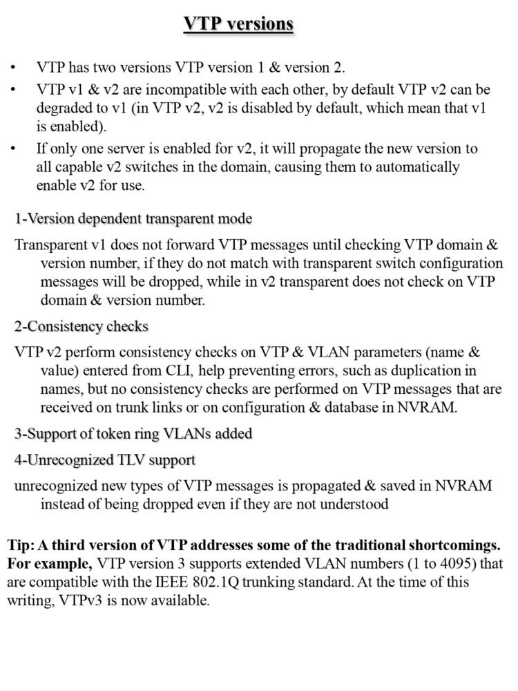 Summary Of VTP (VLAN Trunking Protocol) PDF - Connect 4 Techs